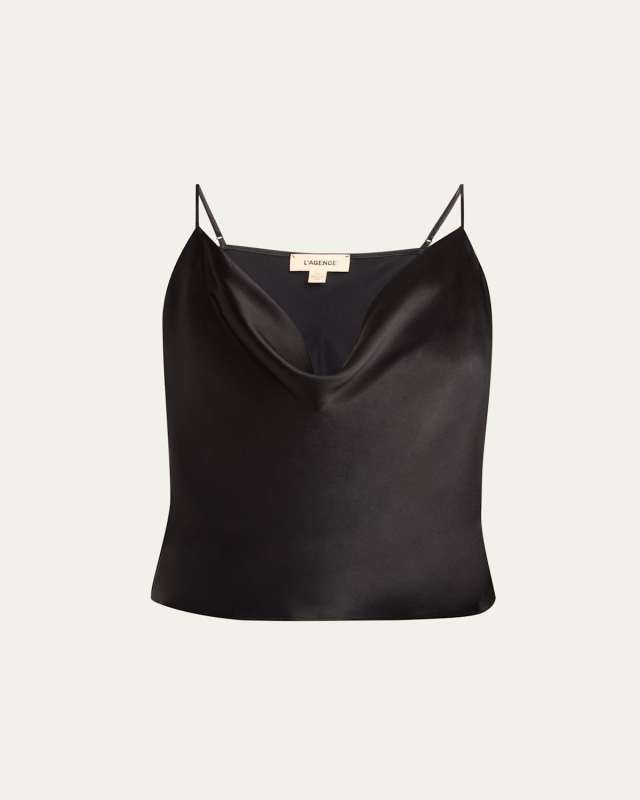 Calista Cowl-Neck Silk Camisol